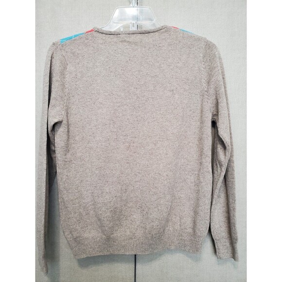 Woolovers Merino Wool/Cashmere Brown Argyle Long Sleeve Pullover Sweater S NWT - Picture 8 of 10